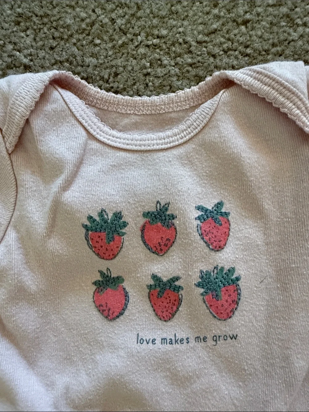 Carter’s Baby Pink Strawberry Print One-Piece Bodysuit